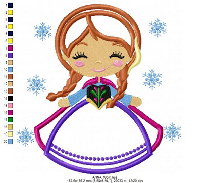 Frozen embroidery designs - Disney Princess embroidery design machine embroidery pattern - princess applique design - Anna Elsa embroidery