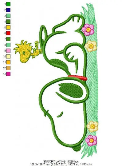 Snoopy embroidery design machine embroidery pattern Marcia Embroidery