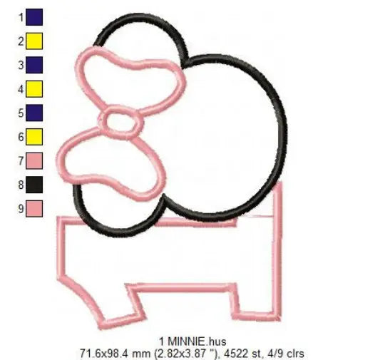 Minnie Numbers set embroidery design machine embroidery pattern Marcia Embroidery