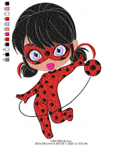 Ladybug embroidery design machine embroidery pattern Marcia Embroidery