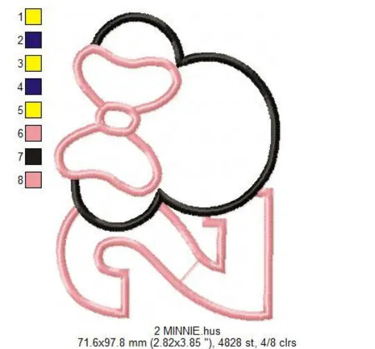 Minnie Numbers set embroidery design machine embroidery pattern Marcia Embroidery