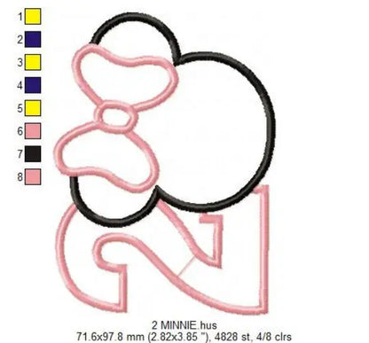 Minnie Numbers set embroidery design machine embroidery pattern Marcia Embroidery
