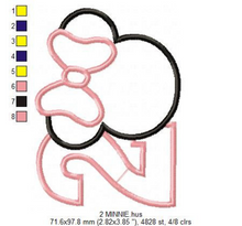 Cargar imagen en el visor de la galería, Minnie Numbers set embroidery design machine embroidery pattern
