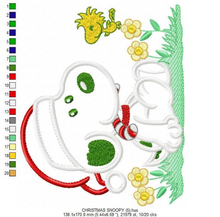 Cargar imagen en el visor de la galería, Xmas Snoopy embroidery design machine embroidery pattern
