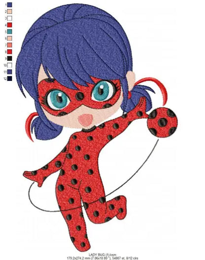 Ladybug embroidery design machine embroidery pattern Marcia Embroidery