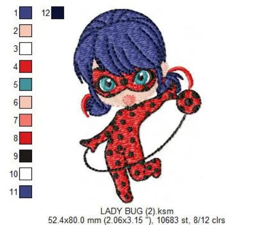 Ladybug embroidery design machine embroidery pattern Marcia Embroidery