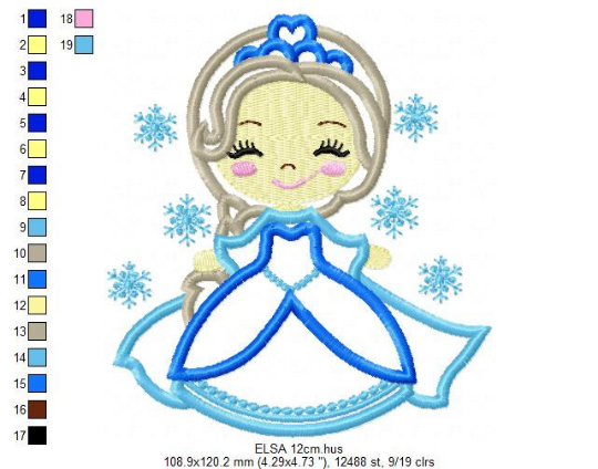 Frozen embroidery designs - Disney Princess embroidery design machine embroidery pattern - princess applique design - Anna Elsa embroidery