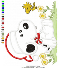 Charger l&#39;image dans la galerie, Xmas Snoopy embroidery design machine embroidery pattern
