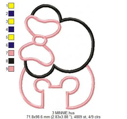 Minnie Numbers set embroidery design machine embroidery pattern Marcia Embroidery