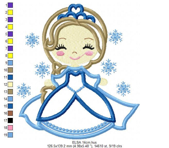 Frozen embroidery designs - Disney Princess embroidery design machine embroidery pattern - princess applique design - Anna Elsa embroidery