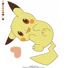 Cargar imagen en el visor de la galería, Pikachu embroidery design machine embroidery pattern
