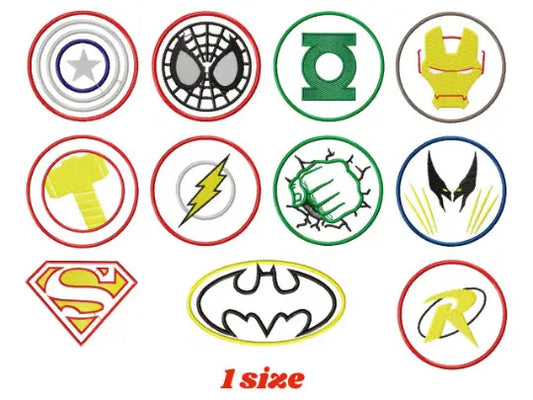 Heroes logos embroidery design machine embroidery pattern Marcia Embroidery