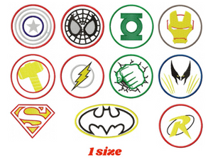 Heroes logos embroidery design machine embroidery pattern