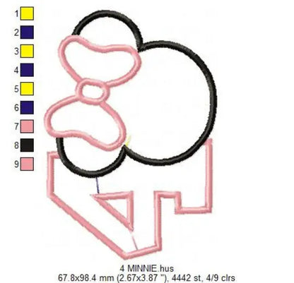 Minnie Numbers set embroidery design machine embroidery pattern Marcia Embroidery