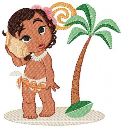 Princess Moana embroidery design machine embroidery pattern