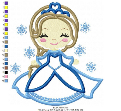Frozen embroidery designs - Disney Princess embroidery design machine embroidery pattern - princess applique design - Anna Elsa embroidery