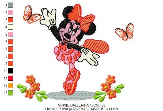 Minnie embroidery design machine embroidery pattern Marcia Embroidery