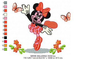 Minnie embroidery design machine embroidery pattern