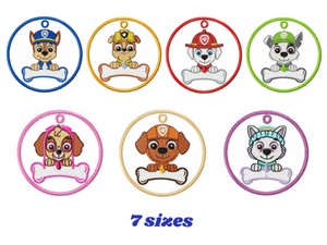 Paw Patrol embroidery designs Tag with hole embroidery design machine embroidery pattern