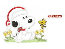 Cargar imagen en el visor de la galería, Xmas Snoopy embroidery design machine embroidery pattern
