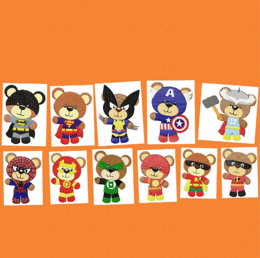 Heroes Bears embroidery design machine embroidery pattern