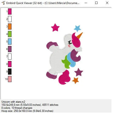 Unicorn embroidery designs - Baby girl embroidery design machine embroidery pattern - instant download - magical fantasy embroidery file Marcia Embroidery