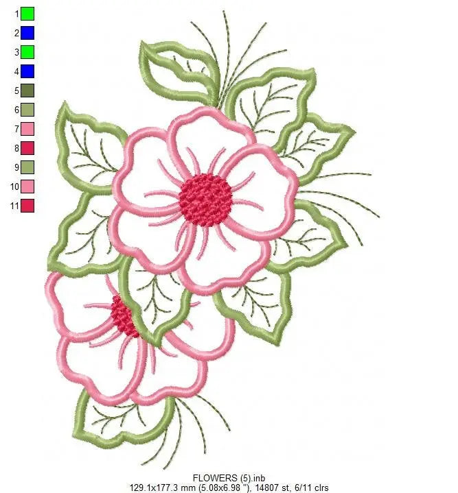 Flowers embroidery designs - Flower embroidery design machine embroidery pattern - floral applique flower applique - flower embroidery file Marcia Embroidery