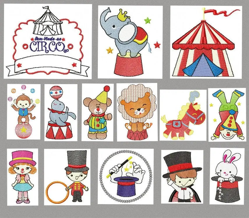 Circus embroidery designs - Clown embroidery design machine embroidery pattern - Magician embroidery file - boy kid embroidery download Marcia Embroidery