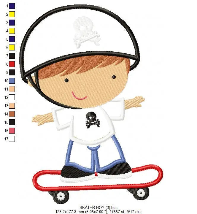 Skate embroidery designs - Skateboard embroidery design machine embroidery pattern - boy embroidery file -  sport applique design download Marcia Embroidery