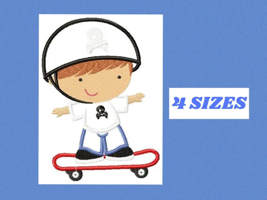 Skate embroidery designs - Skateboard embroidery design machine embroidery pattern - boy embroidery file -  sport applique design download Marcia Embroidery