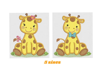 Giraffe embroidery design - Animal embroidery designs machine embroidery pattern - Baby boy embroidery file - Giraffe applique digital file