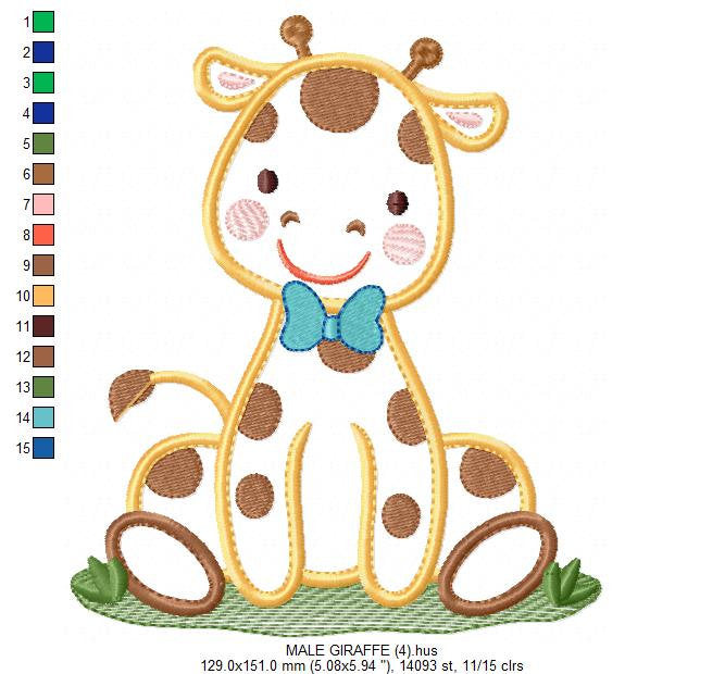 Giraffe embroidery design - Animal embroidery designs machine embroidery pattern - Baby boy embroidery file - Giraffe applique digital file