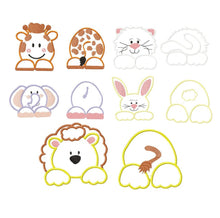 Cargar imagen en el visor de la galería, Animal embroidery design - Front and back for t-shirts animals embroidery designs machine embroidery pattern - boy girl embroidery file
