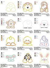 Cargar imagen en el visor de la galería, Animal embroidery design - Front and back for t-shirts animals embroidery designs machine embroidery pattern - boy girl embroidery file
