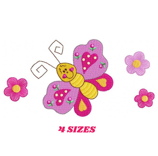 Butterfly embroidery design - Colorful Butterflies embroidery designs machine embroidery pattern - Flower embroidery file - instant download
