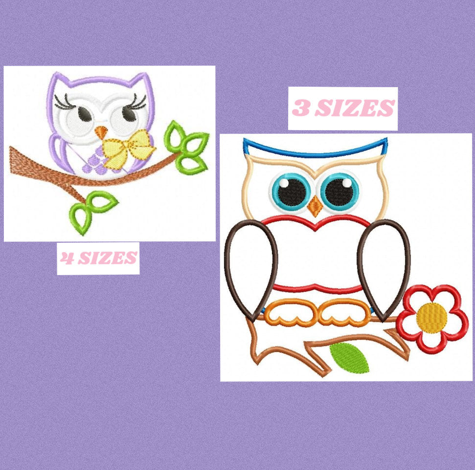 Owl embroidery designs - Bird embroidery design machine embroidery pattern - owl applique design - Kitchen towel embroidery applique file