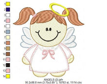 Load image into Gallery viewer, Angel embroidery designs - boy embroidery design machine embroidery pattern - baby girl embroidery file - baby angel applique design baptism
