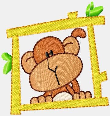 Safari animal frame embroidery design - Giraffe Zebra Hippo Panda Lion Monkey Tiger machine embroidery pattern - Instant download pes jef