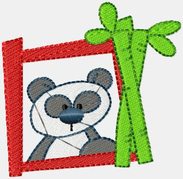 Safari animal frame embroidery design - Giraffe Zebra Hippo Panda Lion Monkey Tiger machine embroidery pattern - Instant download pes jef