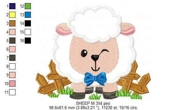 Sheep embroidery design - Lamb embroidery designs machine embroidery pattern - baby embroidery file - newborn embroidery sheep applique