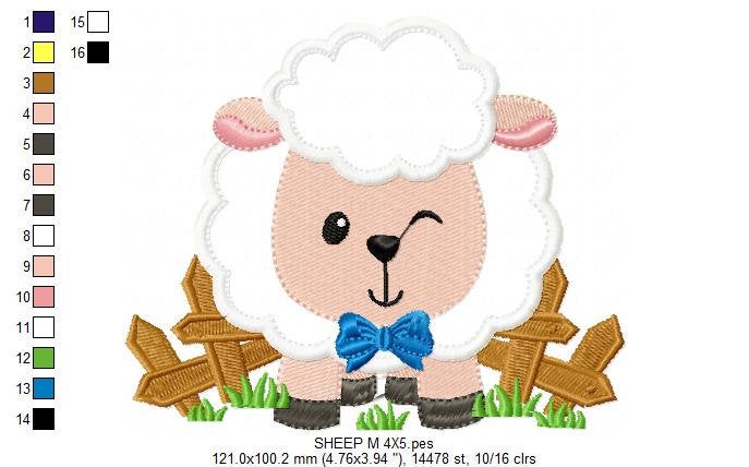 Sheep embroidery design - Lamb embroidery designs machine embroidery pattern - baby embroidery file - newborn embroidery sheep applique