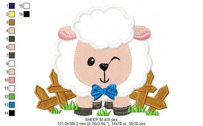 Sheep embroidery design - Lamb embroidery designs machine embroidery pattern - baby embroidery file - newborn embroidery sheep applique