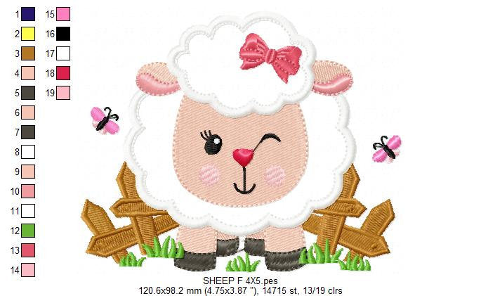 Sheep embroidery design - Lamb embroidery designs machine embroidery pattern - baby embroidery file - newborn embroidery sheep applique