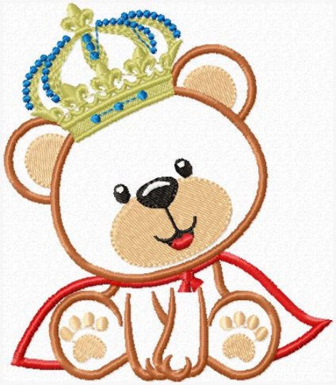 Bear embroidery designs - Teddy embroidery design machine embroidery pattern - King bear embroidery - Bear applique design baby boy design