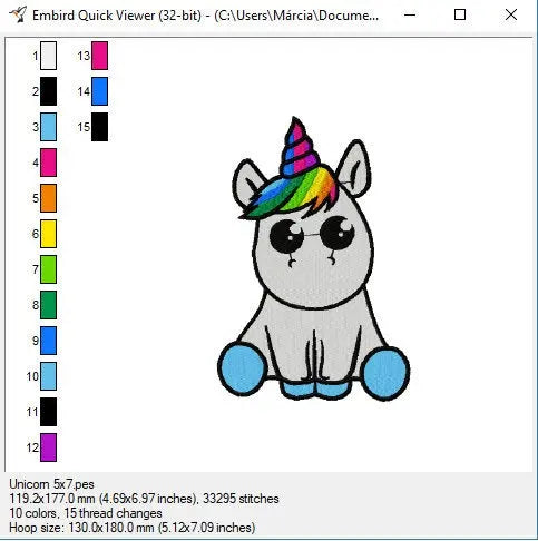 Unicorn embroidery designs - Baby girl embroidery design machine embroidery pattern - teenager Fantasy embroidery file - instant download Marcia Embroidery