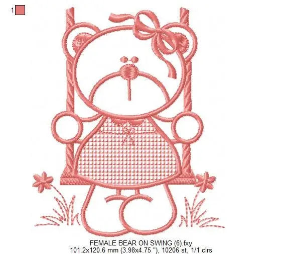 Bear embroidery designs - Teddy embroidery design machine embroidery pattern - girl embroidery file - baby embroidery applique design Marcia Embroidery