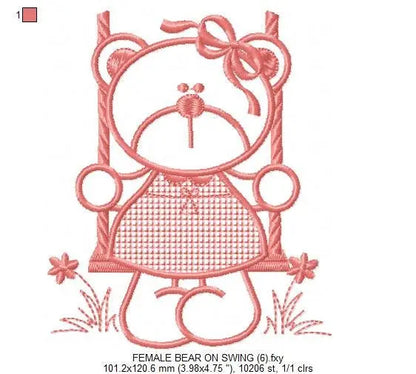Bear embroidery designs - Teddy embroidery design machine embroidery pattern - girl embroidery file - baby embroidery applique design Marcia Embroidery