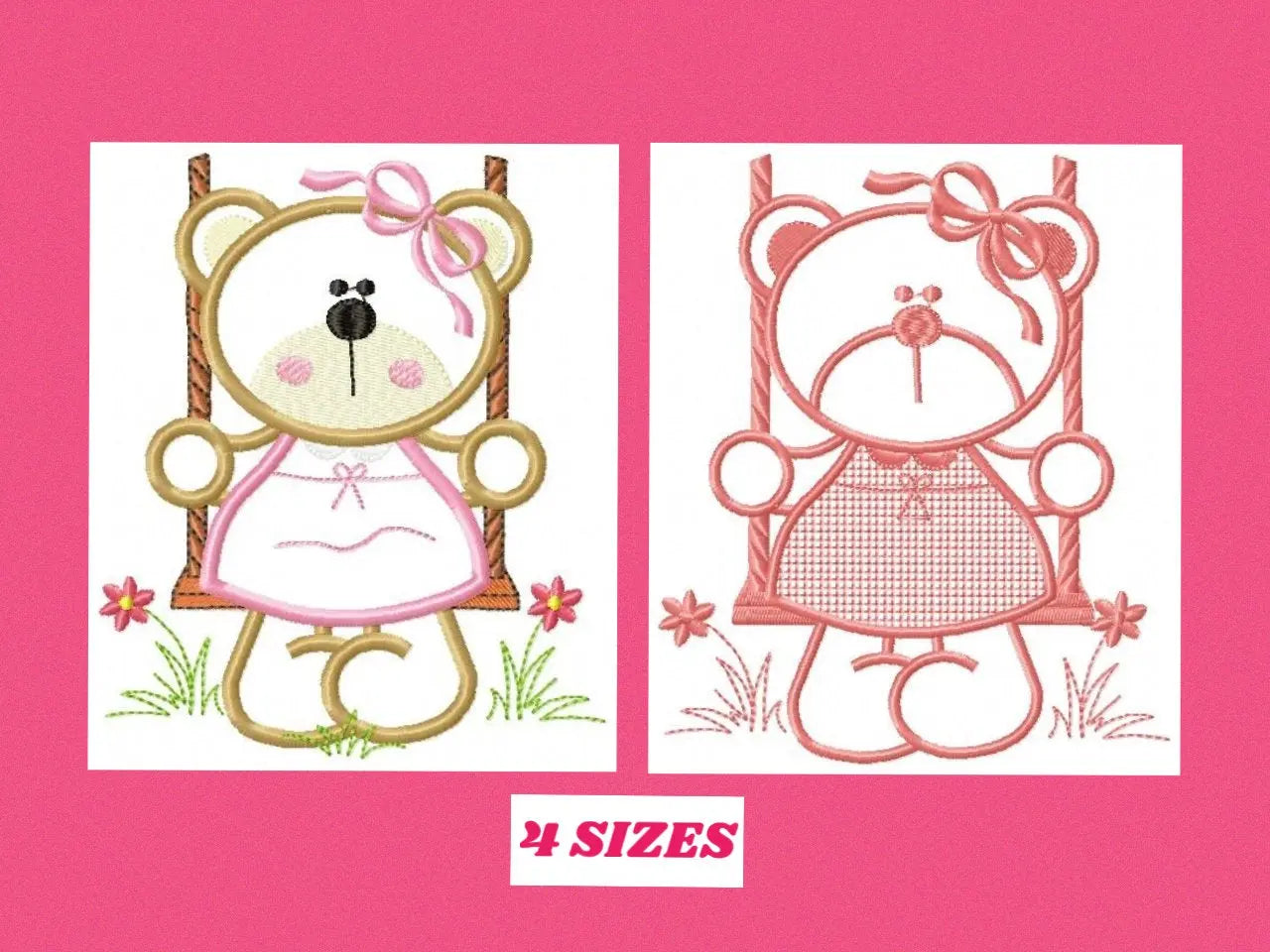 Bear embroidery designs - Teddy embroidery design machine embroidery pattern - girl embroidery file - baby embroidery applique design Marcia Embroidery