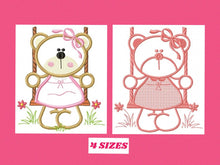 Load image into Gallery viewer, Bear embroidery designs - Teddy embroidery design machine embroidery pattern - girl embroidery file - baby embroidery applique design
