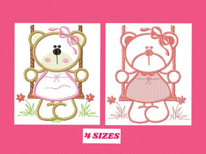 Bear embroidery designs - Teddy embroidery design machine embroidery pattern - girl embroidery file - baby embroidery applique design
